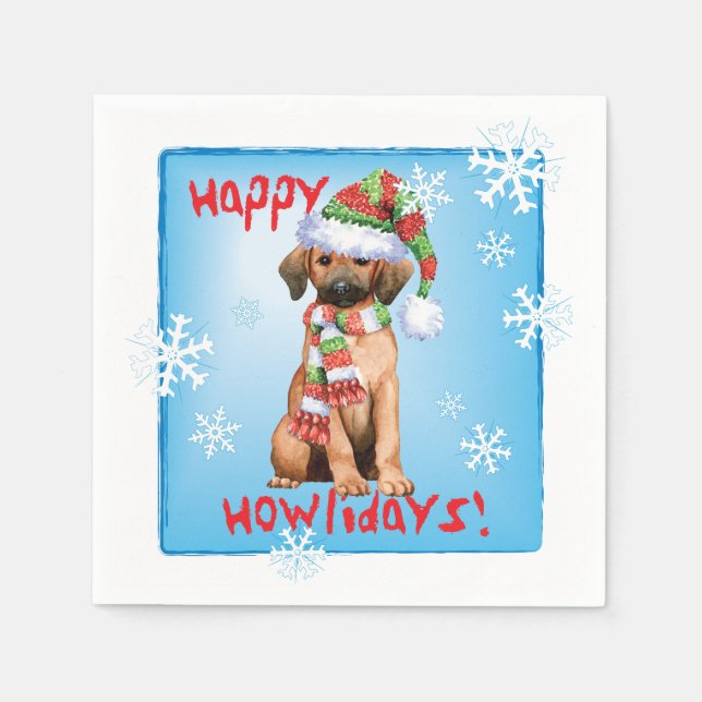 Christmas Redbone Coonhound Serviette (Vorderseite)