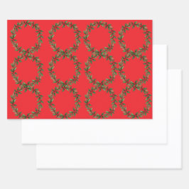 Christmas Reef Red Wrapping Paper | elegant Geschenkpapier Set