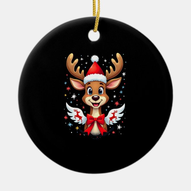 christmas Reindeer (3) Keramik Ornament (Vorne)