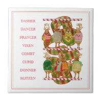 CHRISTMAS REINDEER 4.25x4.25 Keramik Tile