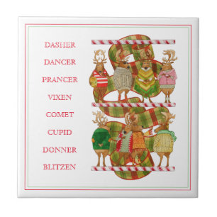 CHRISTMAS REINDEER 4.25x4.25 Keramik Tile Fliese