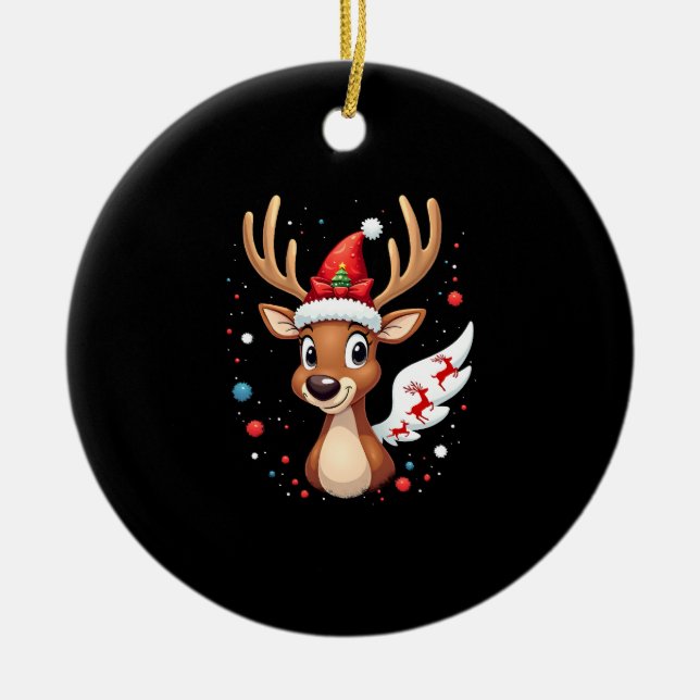 christmas Reindeer (5) Keramik Ornament (Vorne)