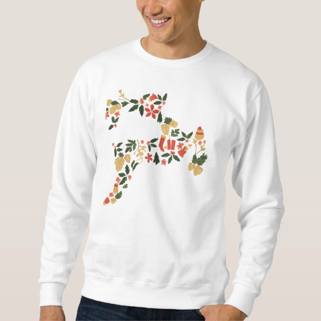 Christmas Reindeer Collage Hoodie – Festive Holida (Vorderseite)