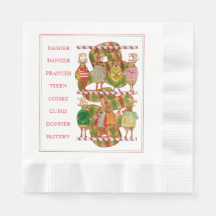 CHRISTMAS REINDEER geprägtes Mittagspause Papier N Serviette