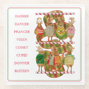 CHRISTMAS REINDEER Glass Untersetzer