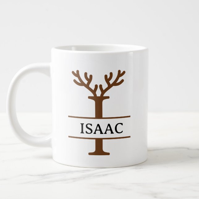 Christmas Reindeer holiday Mug, Custom winter  Jumbo-Tasse (Links)