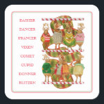 CHRISTMAS REINDEER Kleine Aufkleber<br><div class="desc">Das Bild auf diesen kleinen eckigen Aufklebern von CHRISTMAS REINDEER ist meine ursprüngliche Abbildung aller Rentiere des Weihnachtsmannes, die für den Urlaub gekleidet sind und fröhlich sind. * Andere Aufkleber und passende Produkte mit der Erholung der Rentiere sind in der CHRISTMAS REINDEER Kategorie meines Shops erhältlich. ** Wenn Sie dieses...</div>