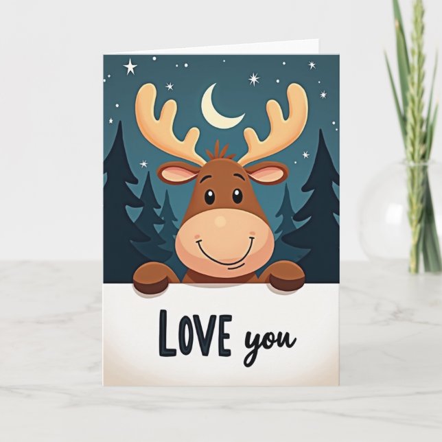 Christmas Reindeer Love Card Karte (Vorderseite)