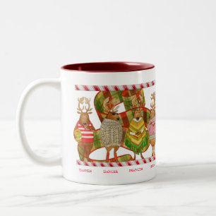 CHRISTMAS REINDEER Maroon Zwei-Tonen-Tasse Zweifarbige Tasse