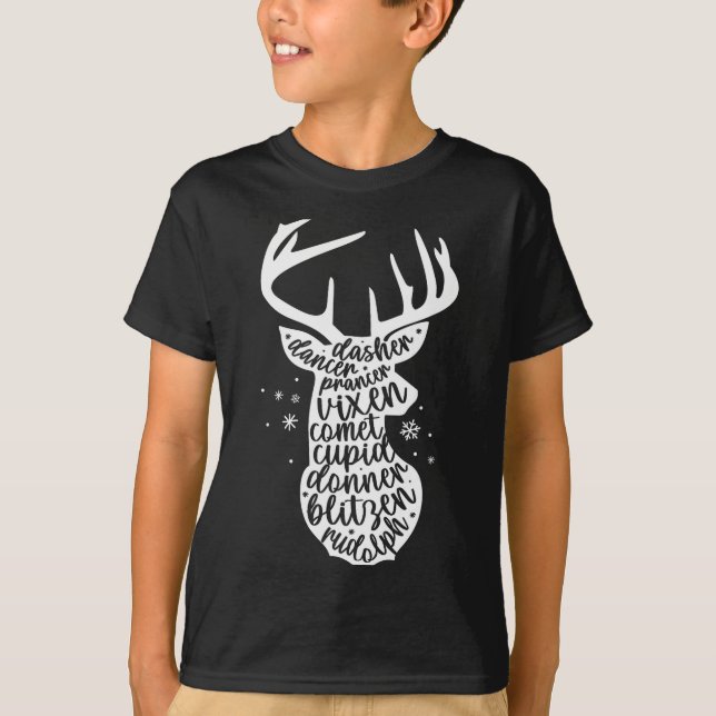 Christmas Reindeer Names Cute Holiday Rudolph Wome T-Shirt (Vorderseite)