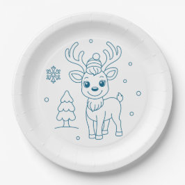 christmas reindeer pappteller
