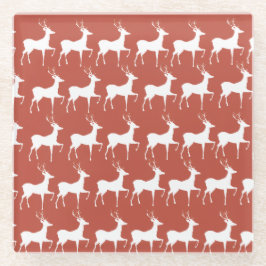Christmas Reindeer Pattern Glass Coaster Glasuntersetzer