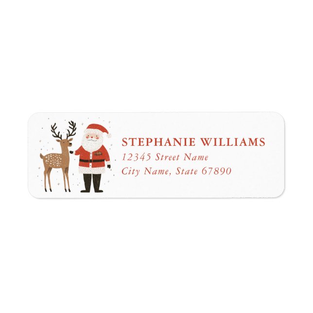 Christmas Reindeer Return Address Labels (Vorne)