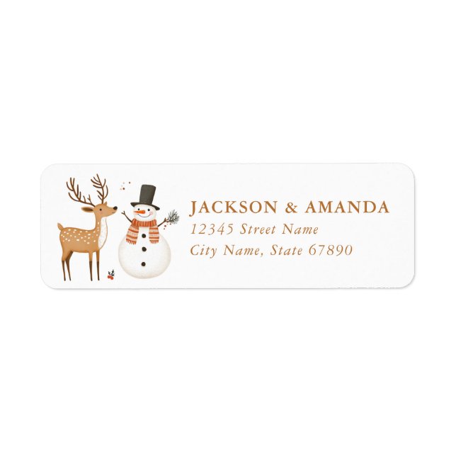 Christmas Reindeer Return Address Labels (Vorne)