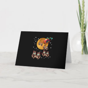Christmas Reindeer Schnauzer Dog Sleigh Funny xmas Dankeskarte