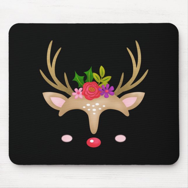 Christmas Reindeer T Shirt  Mousepad (Vorne)
