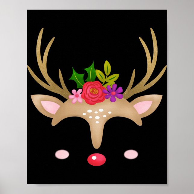 Christmas Reindeer T Shirt  Poster (Vorne)