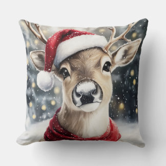 Christmas Reindeer Throw Pillow Kissen