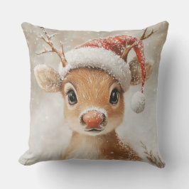 Christmas Reindeer Throw Pillow Kissen