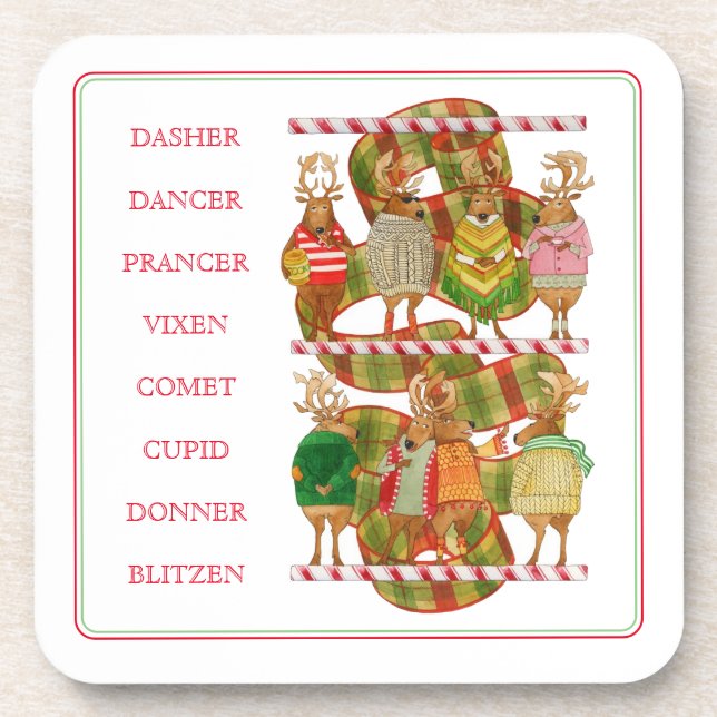 CHRISTMAS REINDEER Untersetzer aus Hartkunststoff (Vorderseite)