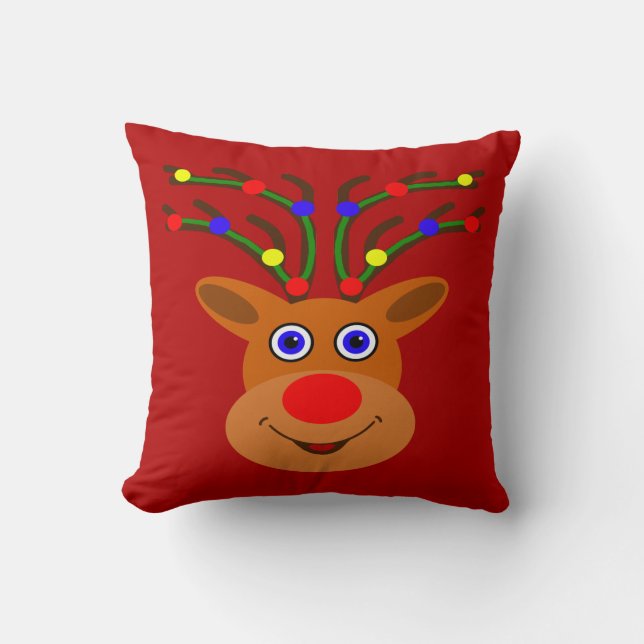 Christmas Rentier Throw Kissen (Vorderseite)