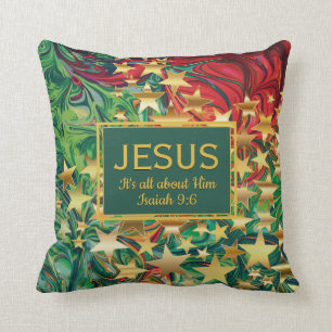 CHRISTMAS Retro Christlich JESUS Isaiah 9:6 Kissen