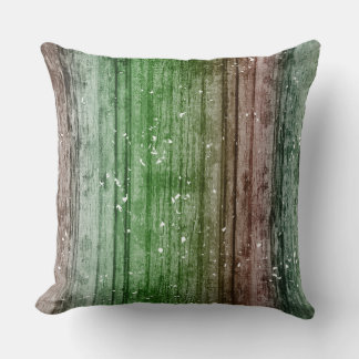 Christmas Retro Red Green Rustic Wood Texture  Kissen