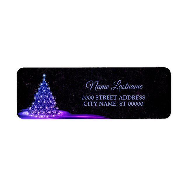 Christmas Return Address Pink Blue Winter Black (Vorne)