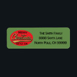 Christmas Return Label "Retro Merry Christmas"<br><div class="desc">Christmas Return Label "Retro Merry Christmas" Enjoy these personally made return labels for all your Christmas letters and cards. Customize by replacing text with your own. Choose and use your favorite sind Stil, Mitbewohner und Size. The background label color can be change out. Check out our matching stamps, Foto-Cards, etc....</div>