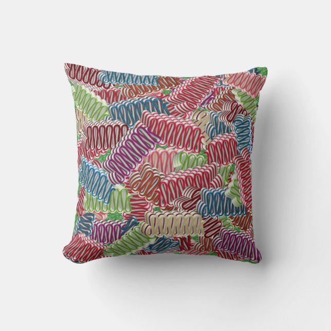 Christmas Ribbon Candies Throw Kissen (Vorderseite)