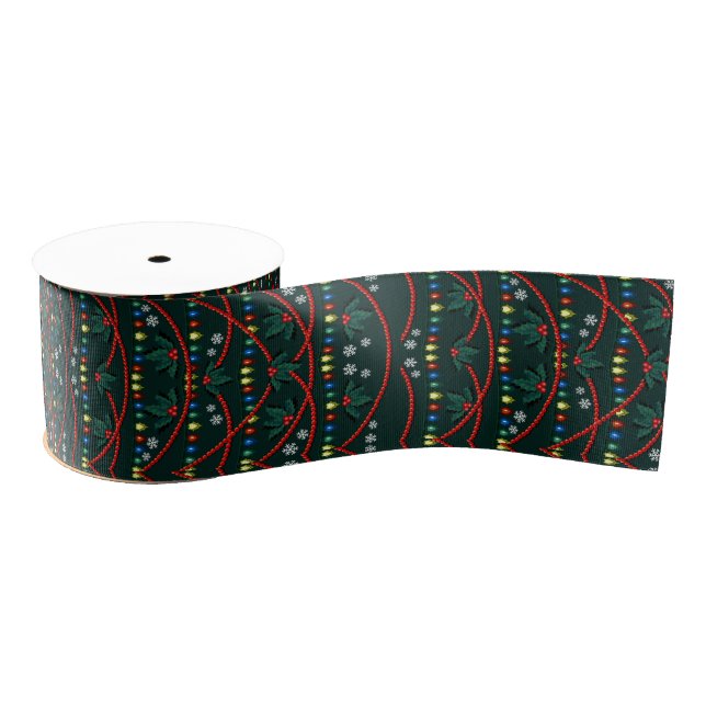 Christmas Ribbon Personalisiert Weihnachtsband Ripsband (Spule)