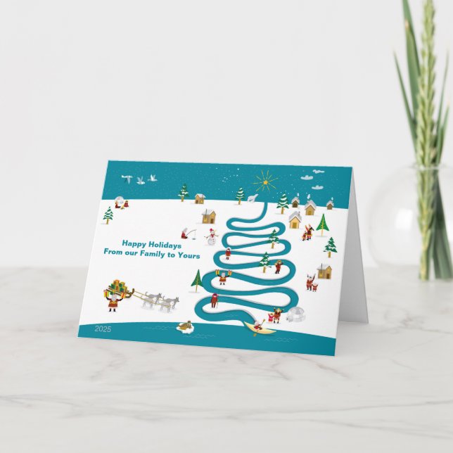 Christmas River Tree mit Inside Message Karte (Vorderseite)