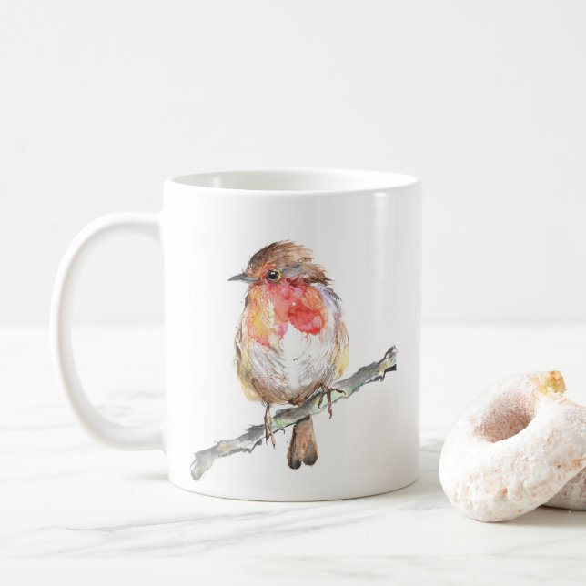 Christmas Robin Art Tasse (Mit Donut)