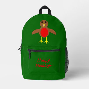Christmas Robin Custom Bedruckter Rucksack