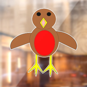 Christmas Robin Fensteraufkleber