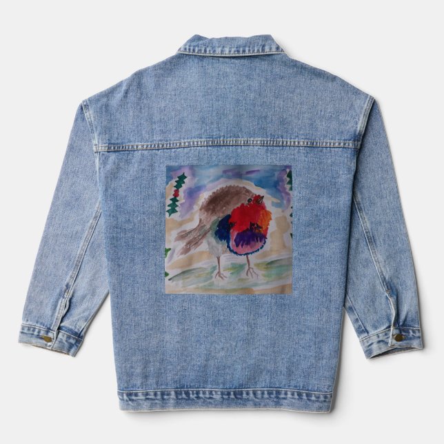 Christmas Robin Jeansjacke (Rückseite)