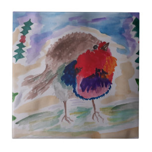 Christmas Robin Keramik Tile Fliese