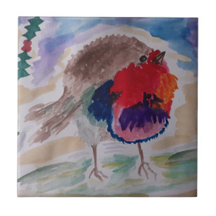 Christmas Robin Keramik Tile Fliese