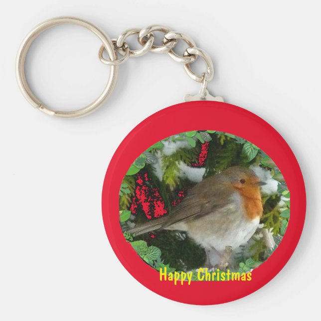 Christmas Robin Key Chain Schlüsselanhänger (Vorne)