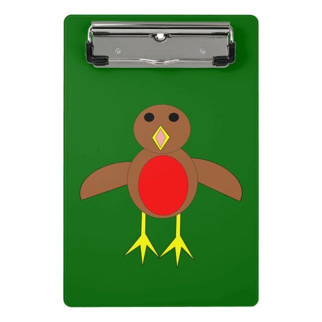 Christmas Robin Mini Clipboard Klemmbrett (Vorderseite)