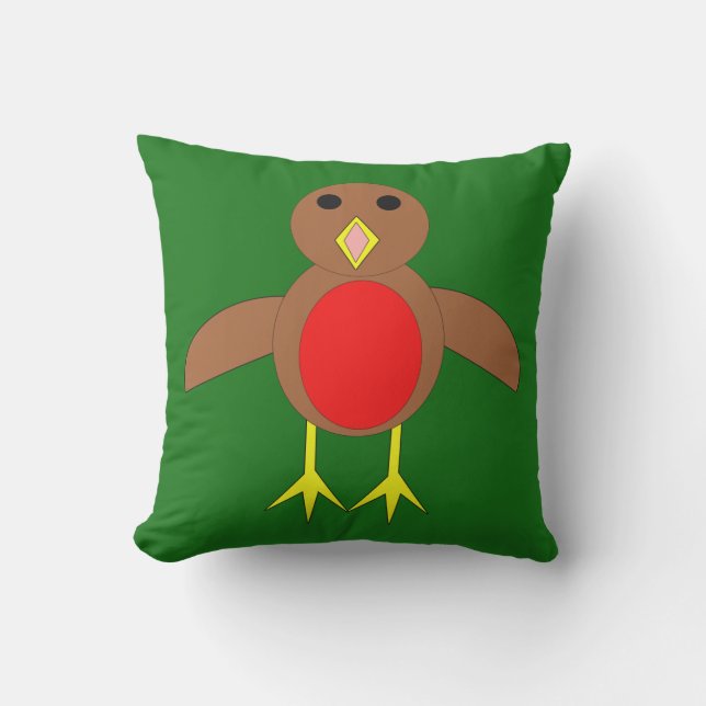 Christmas Robin Outdoor Pillow Kissen Für Draußen (Vorderseite)