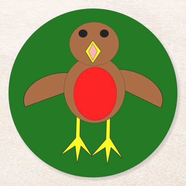 Christmas Robin Paper Untersetzer (Vorderseite)