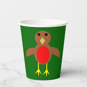 Christmas Robin Pappbecher