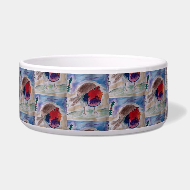 Christmas Robin Pet Bowl Napf (Vorderseite)