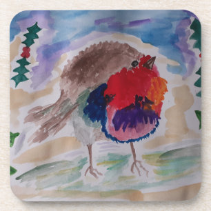 Christmas Robin Plastic Untersetzer