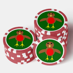 Christmas Robin Pokerchips