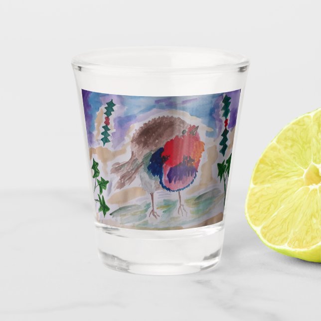 Christmas Robin Schnapsglas (Vorderseite)