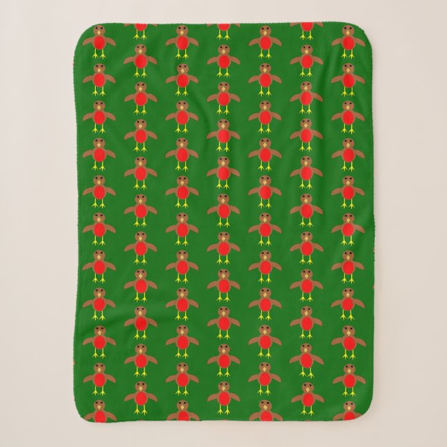 Christmas Robin Sherpa Blanket Sherpadecke (Vorderseite)