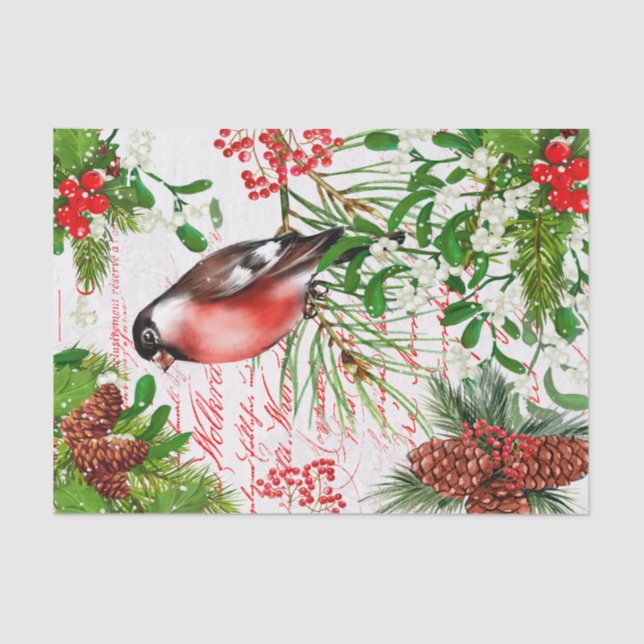 Christmas Robin Tissue Paper Seidenpapier (Vorderseite)