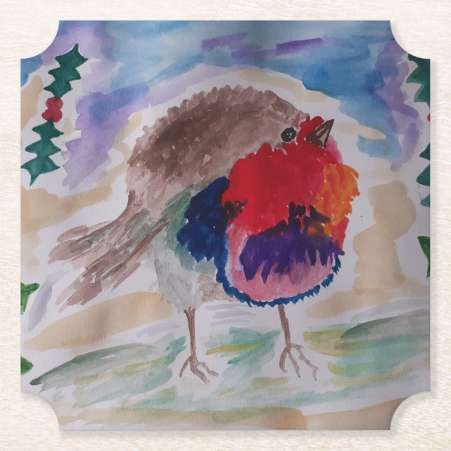 Christmas Robin Untersetzer (Vorderseite)